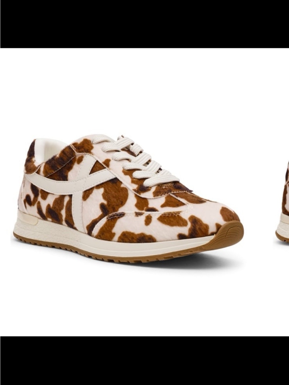 DV by Dolce Vita Cow-Print Sneaker in Brown & White